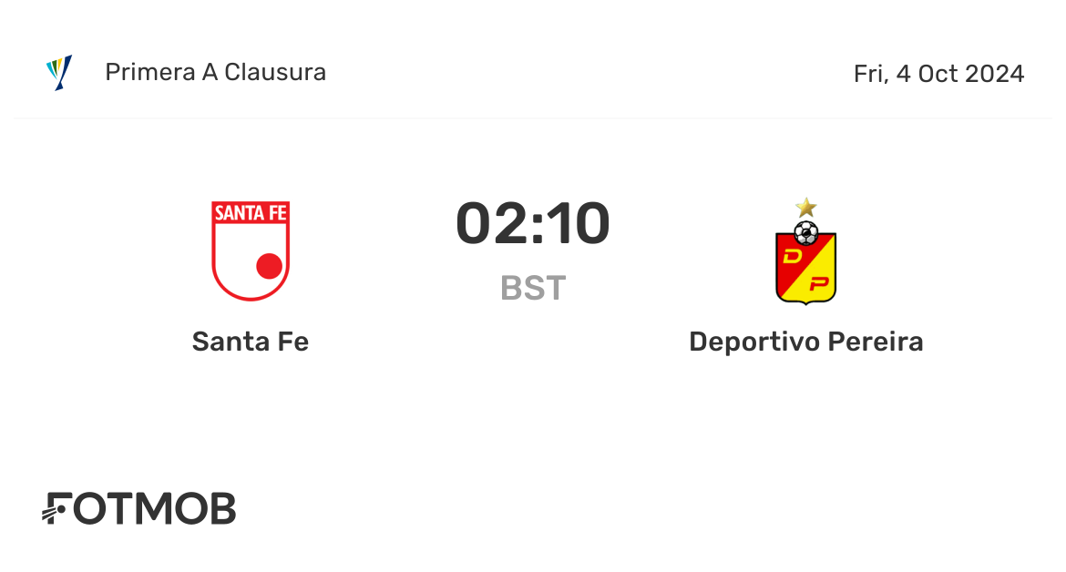 Santa Fe Faces Deportivo Pereira in Exciting Match