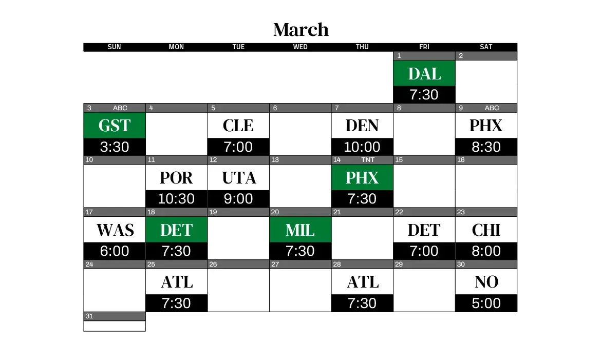 Boston Celtics Schedule for the 2023 Season