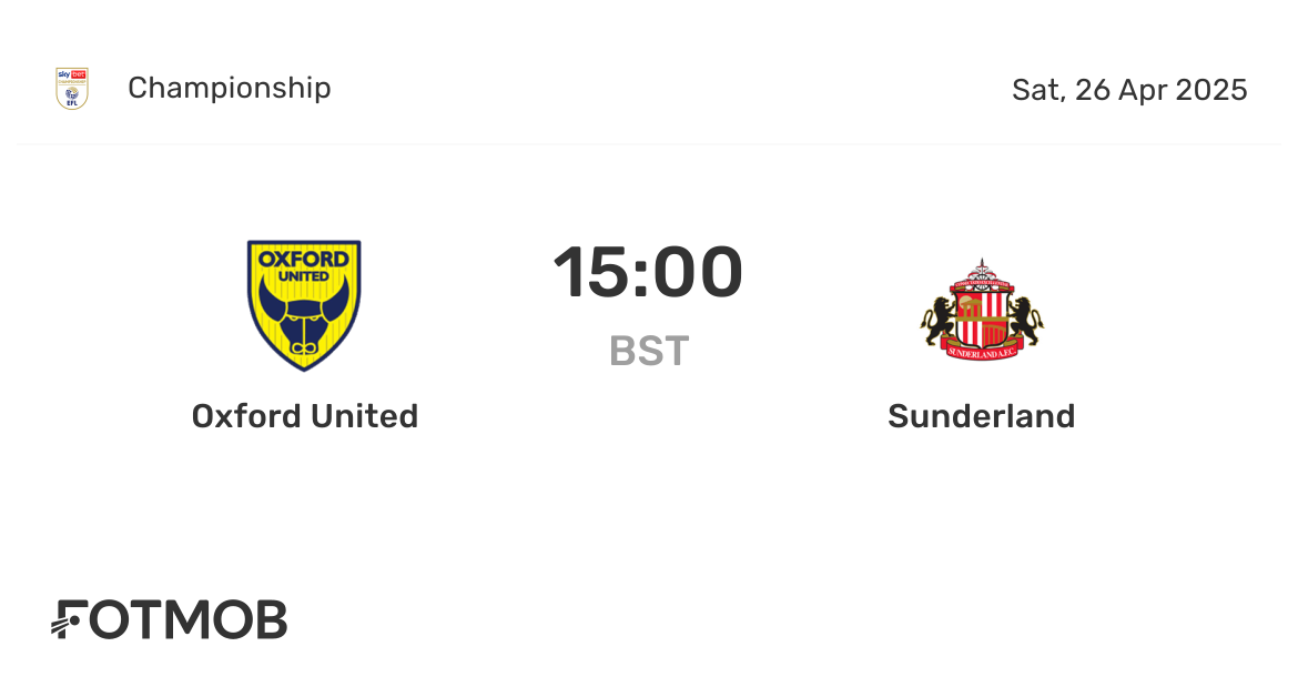 Oxford United vs Sunderland: A Key Clash in League One