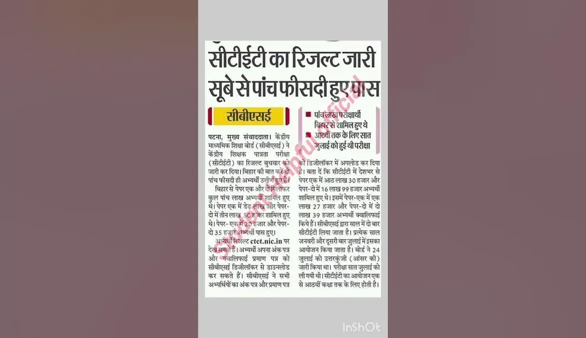 सीटीईटी रिजल्ट: CTET Result 2026: All You Need to Know