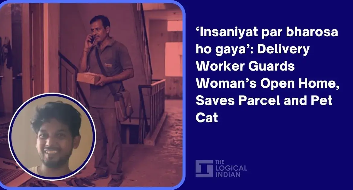 Delivery worker guards open house