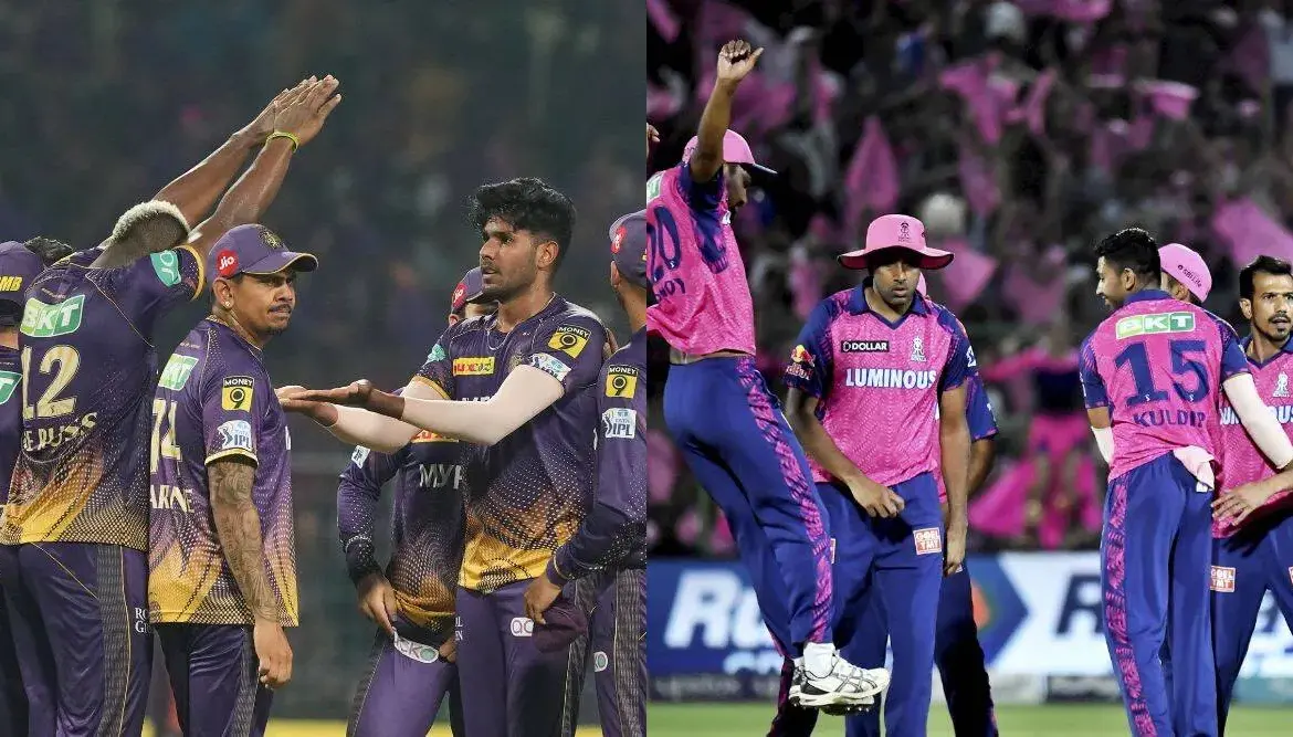 Rajasthan Royals vs Kolkata Knight Riders standings